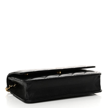 Chanel Lambskin Quilted Wallet On Chain WOC Black 4 of 14