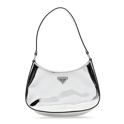 Prada Spazzolato Cleo Shoulder Bag Argento 1 of 8