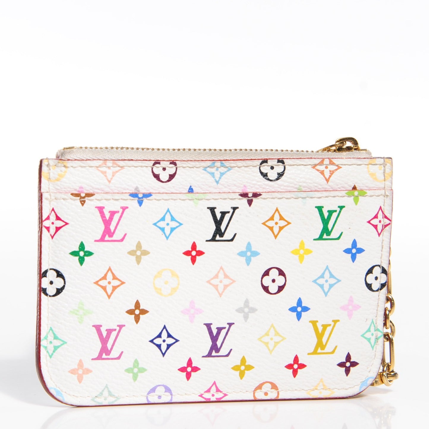 Monogram Multicolor Key Pouch White Litchi
