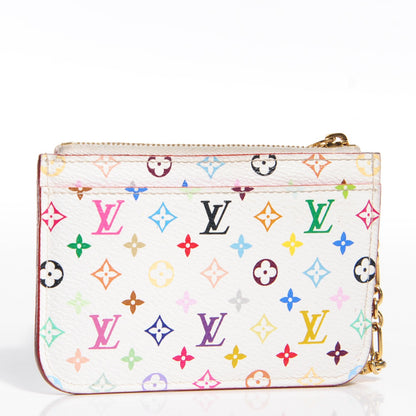 Louis Vuitton Monogram Multicolor Key Pouch White Litchi 3 of 8