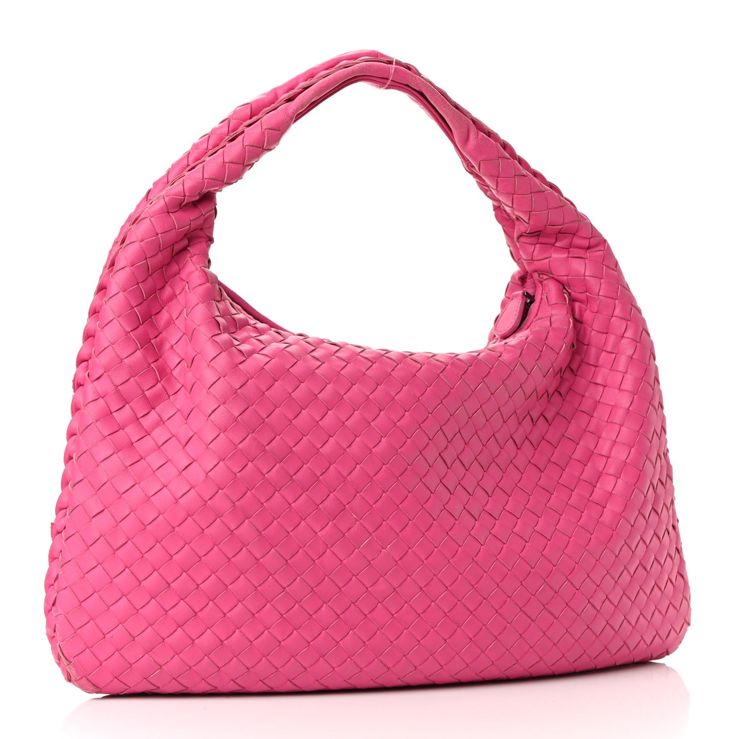 Nappa Intrecciato Medium Veneta Hobo Fuchsia