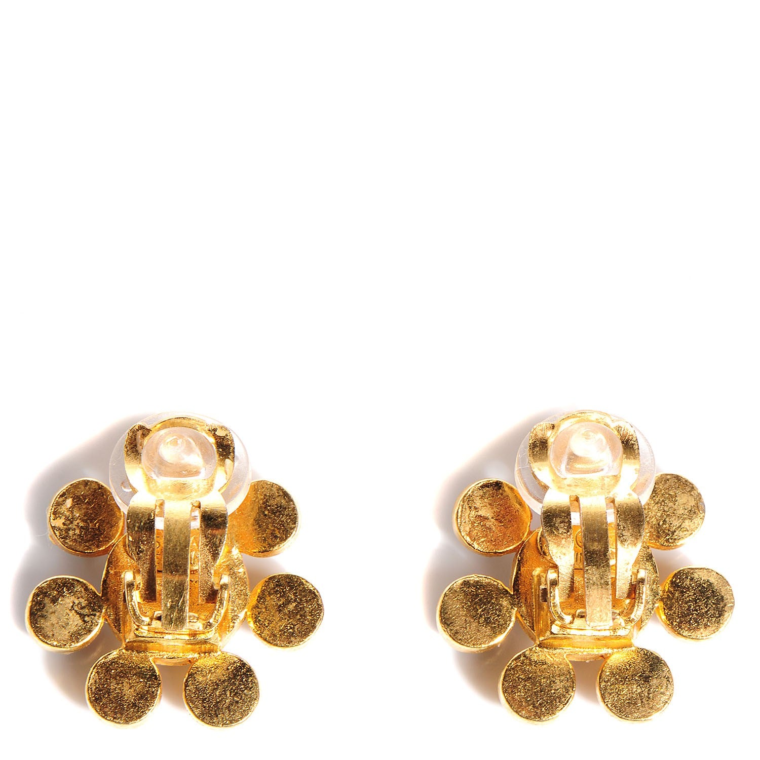 Chanel CC Clip On Earrings Black and Gold 3 of 5