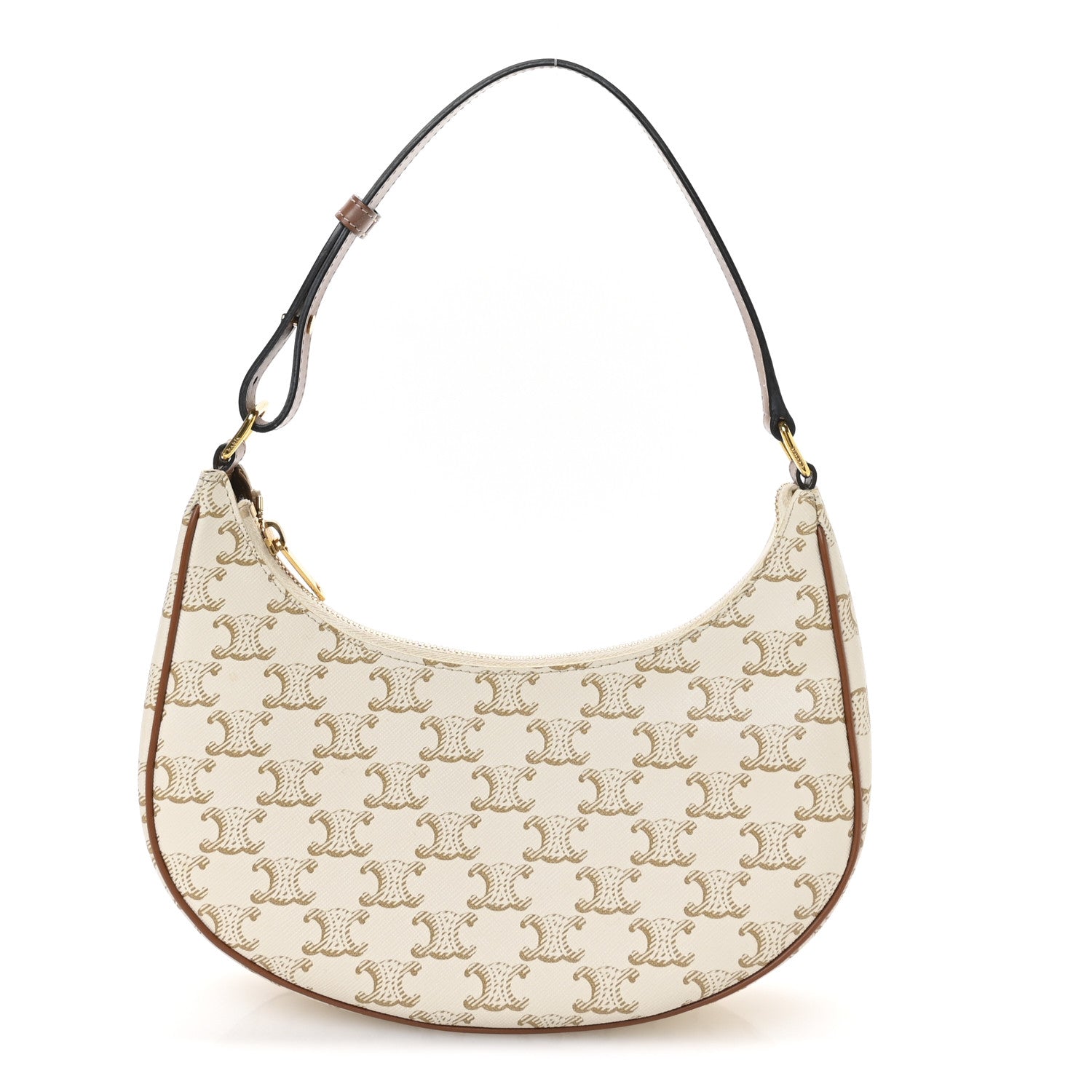 Celine Canvas Calfskin Ava Triomphe Shoulder Bag White 1 of 12