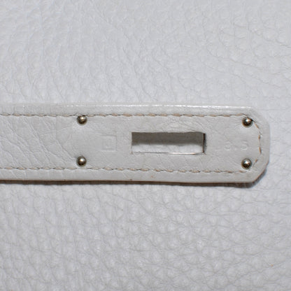 Hermes Taurillon Clemence Birkin 35 White 6 of 11