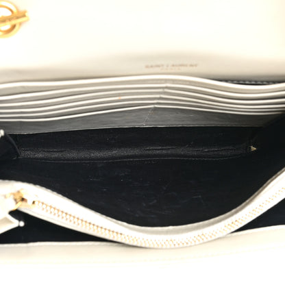 Saint Laurent Lambskin Matelasse Small Vicky Chain Bag White 5 of 17