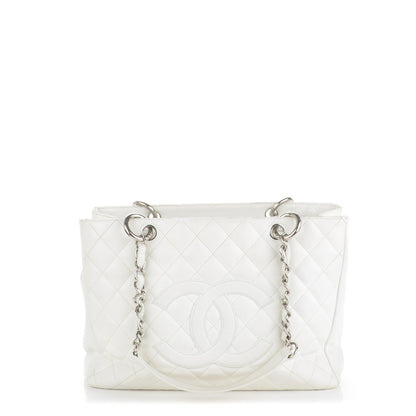 Chanel Caviar Quilted Grand Shopping Tote GST White 1 of 8