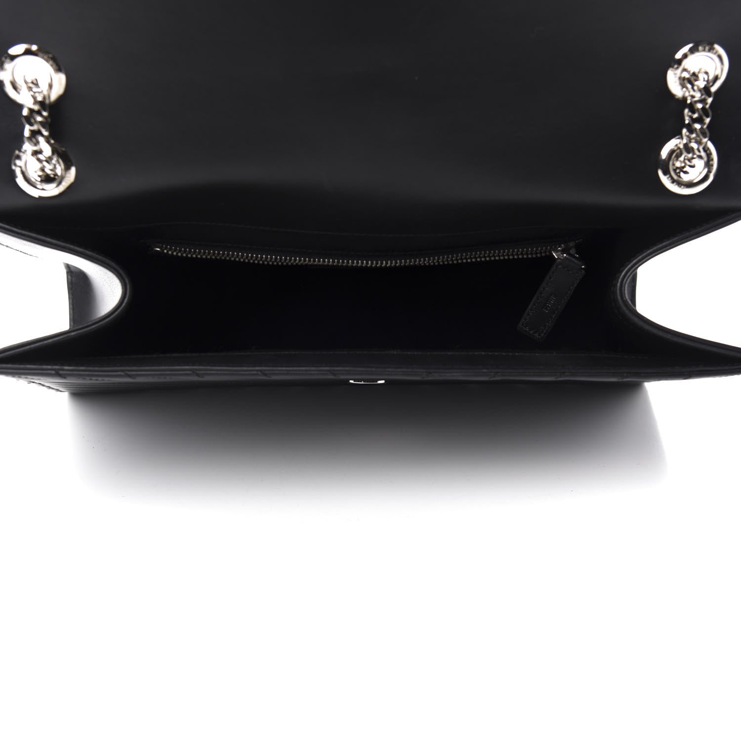 Saint Laurent Smooth Calfskin Matelasse Chevron Large Monogram Satchel Black 5 of 11