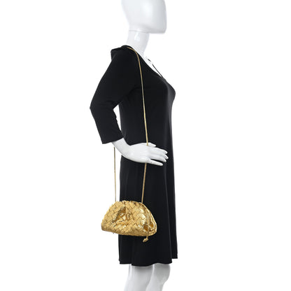 Bottega Veneta Metallic Nappa Intrecciato The Mini Pouch Gold 2 of 12