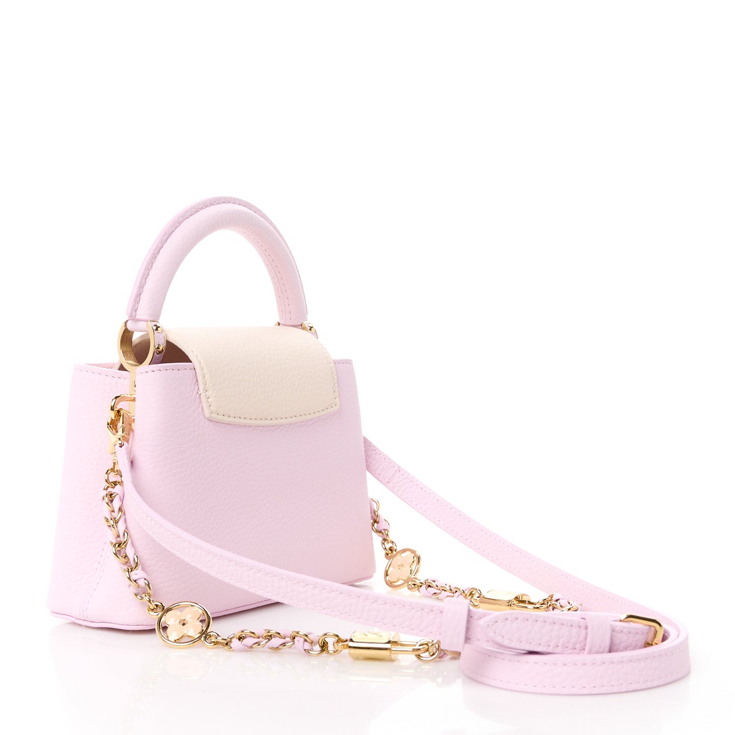 Taurillon Lovelock Chain Capucines Mini Marshmallow