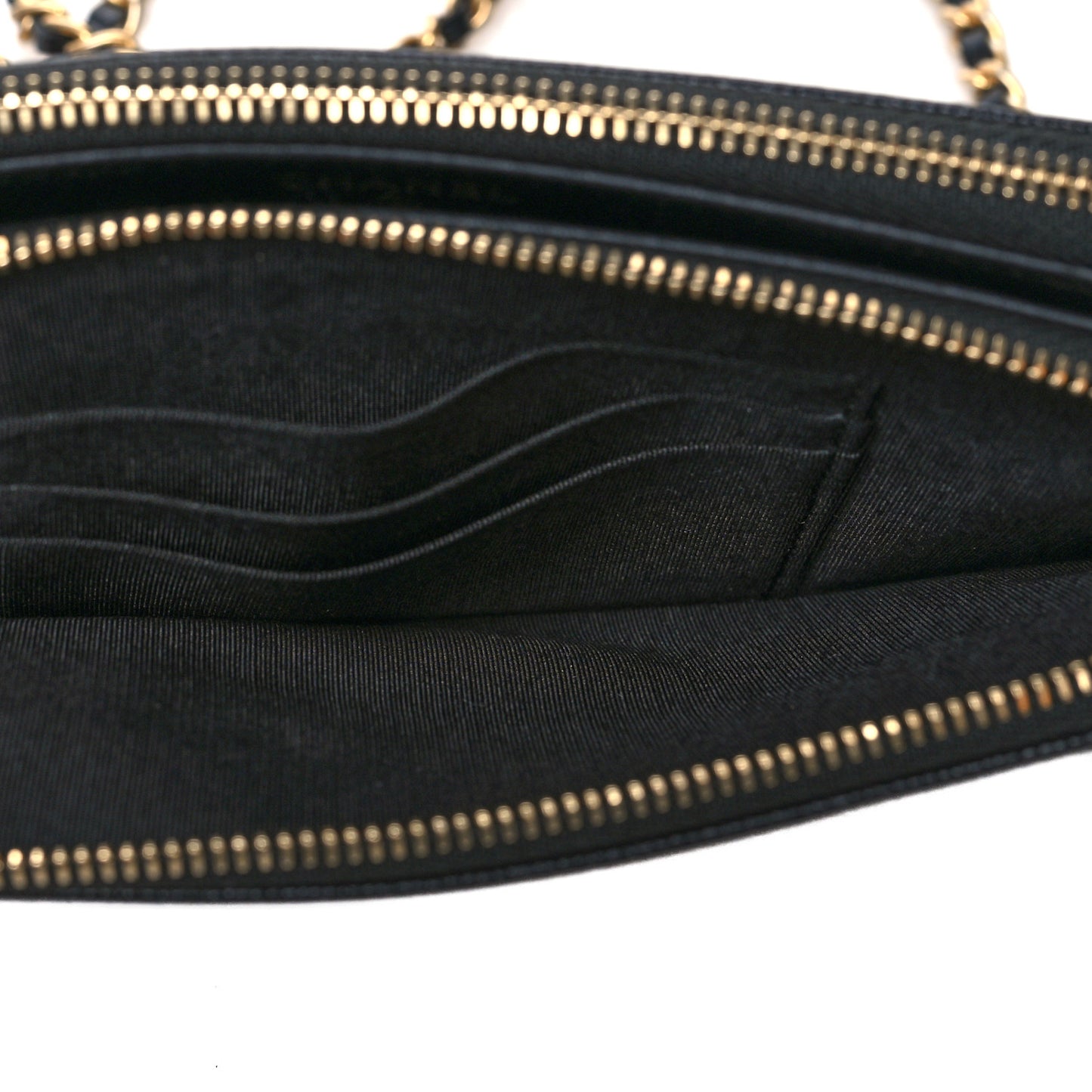 Caviar Studded Small Deauville Clutch With Chain Black
