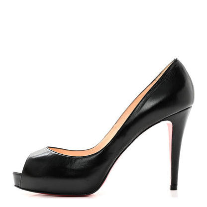 Christian Louboutin Kid Very Prive 120 Peep Toe Pumps 40 Black 1 of 12