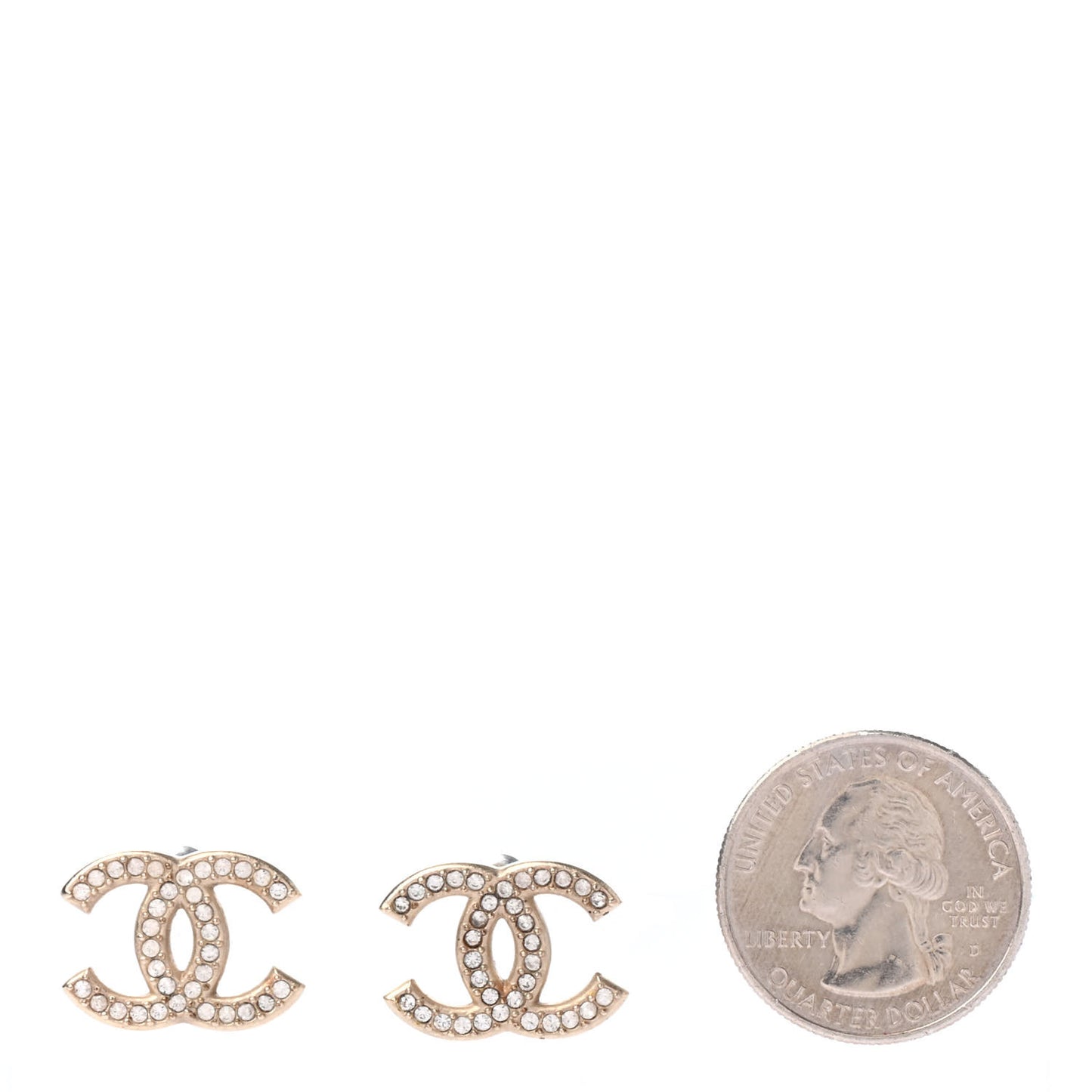 Crystal CC Earrings Gold