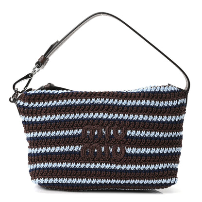 Miu Miu Fabric Crochet Mini Spirit Bag Cacao Celeste 1 of 9
