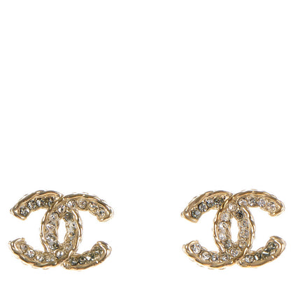 Chanel Crystal CC Earrings Gold 1 of 5