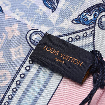 Louis Vuitton Silk Monogram Koi Fish Animalle Bandeau Blue 4 of 5