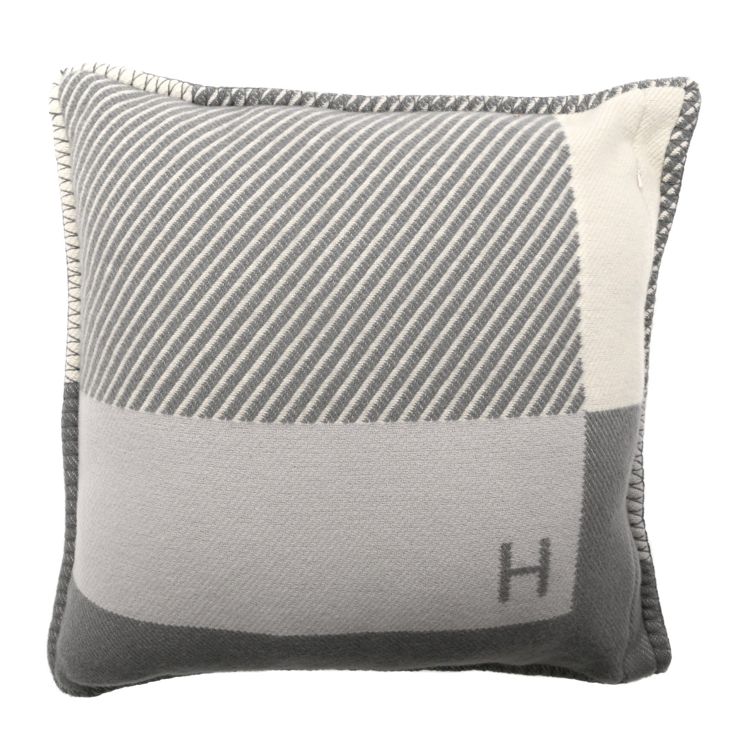 Wool Cashmere H Riviera Pillow Gris