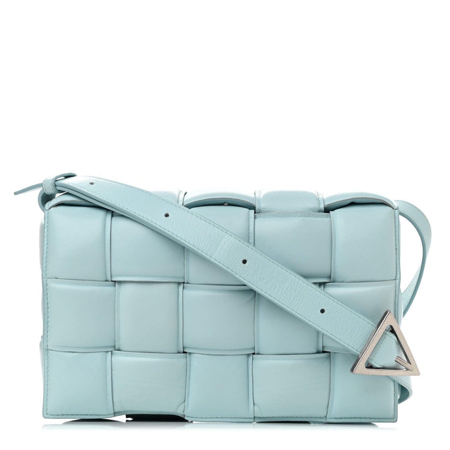 Bottega Veneta Paper Calfskin Maxi Intreccio Padded Cassette Crossbody Bag Ice 1 of 10