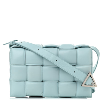 Bottega Veneta Paper Calfskin Maxi Intreccio Padded Cassette Crossbody Bag Ice 1 of 10