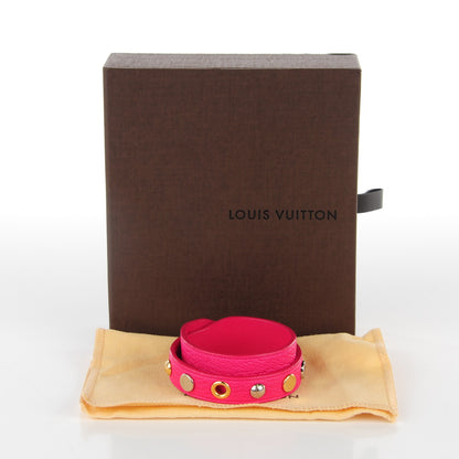 Louis Vuitton Goatskin Spike It Wrap Bracelet 17 Rose Indien 7 of 7