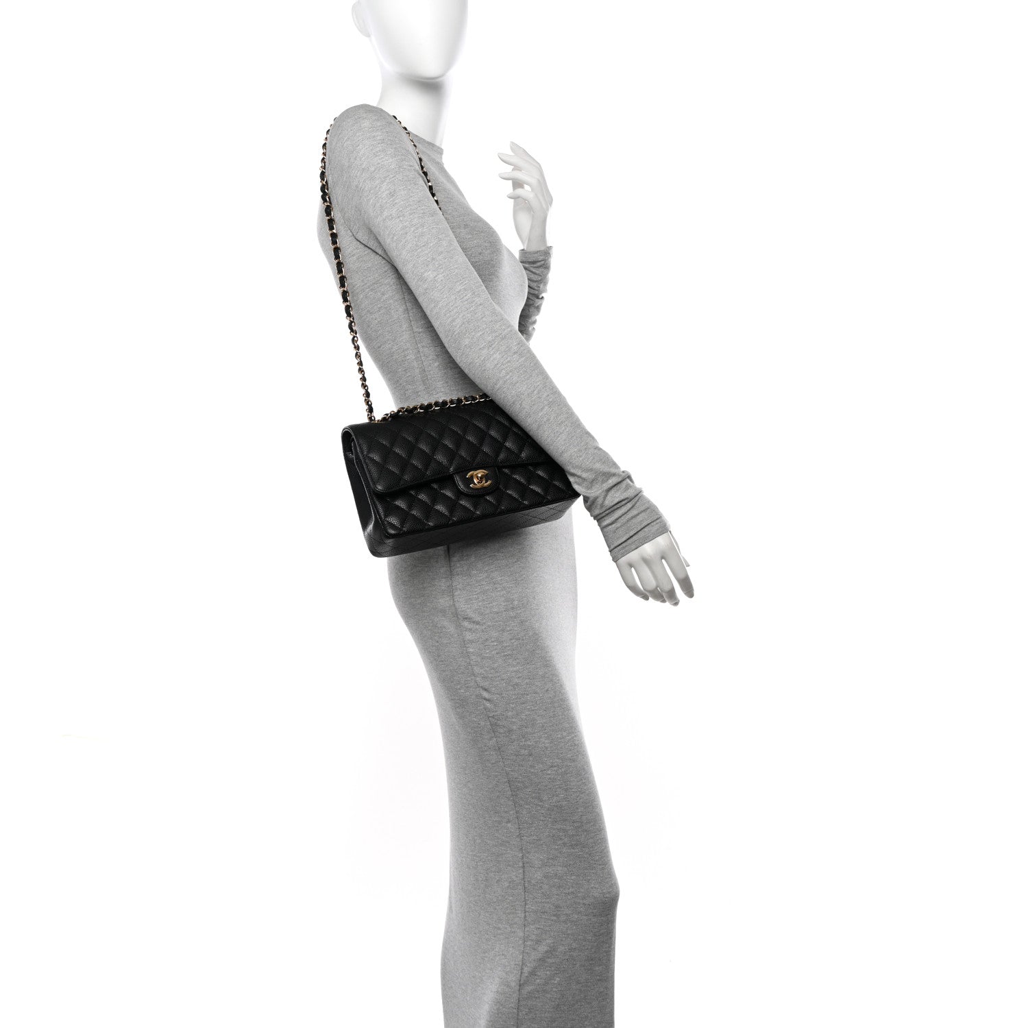 Chanel Caviar Quilted Medium Double Flap Black 2 of 11