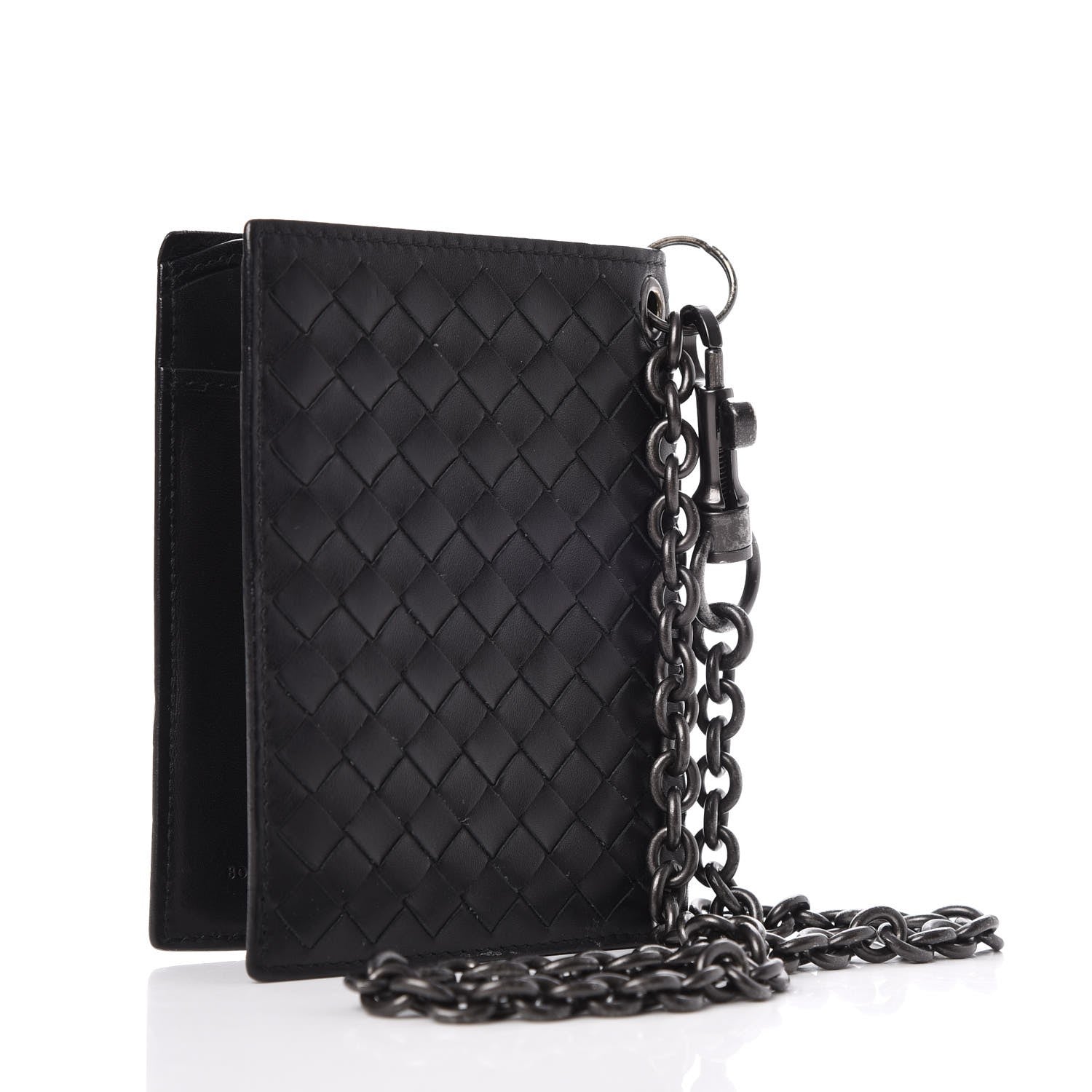 Bottega Veneta Nappa Intrecciato Chain Bi-Fold Wallet Nero Black 3 of 7