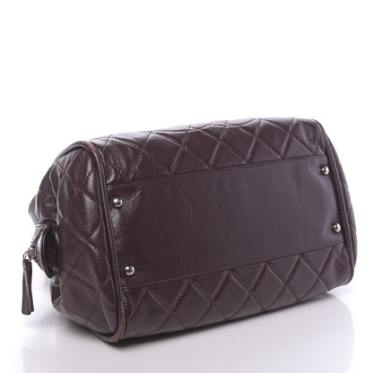 Chanel Caviar Quilted CC Timeless Bowler Burgundy 4 of 14