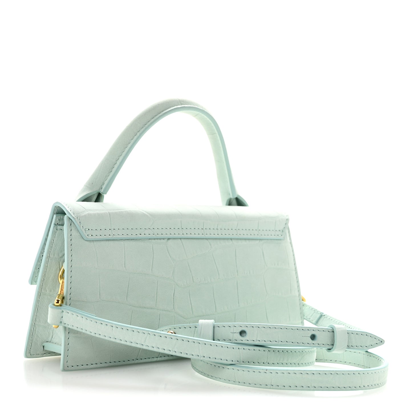 Nubuck Crocodile Embossed Le Chiquito Long Light Green