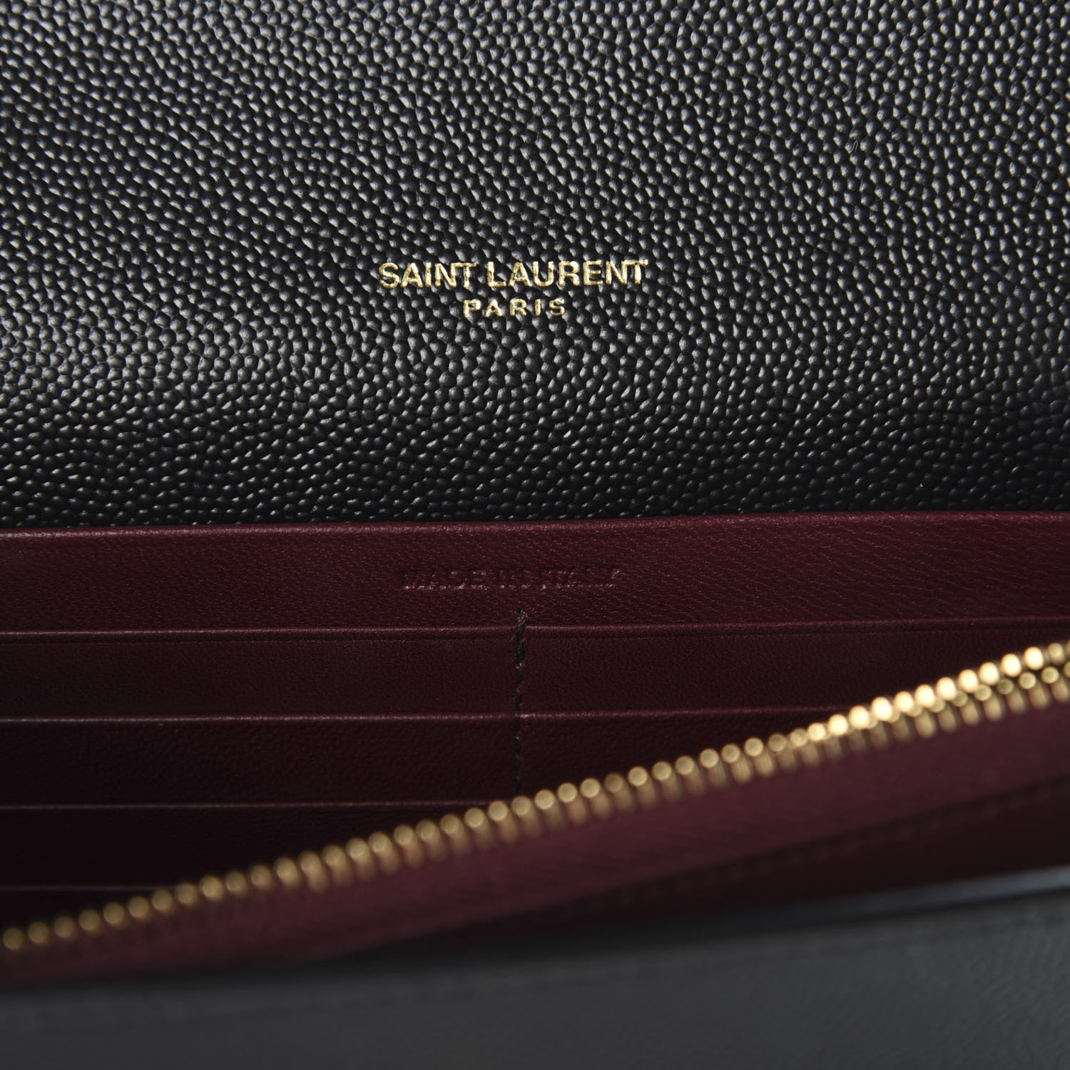 Saint Laurent Grain De Poudre Monogram Cassandra Chain Wallet Black Rouge Legion 6 of 8