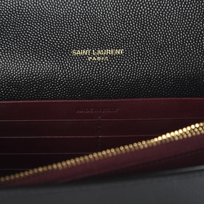Saint Laurent Grain De Poudre Monogram Cassandra Chain Wallet Black Rouge Legion 6 of 8