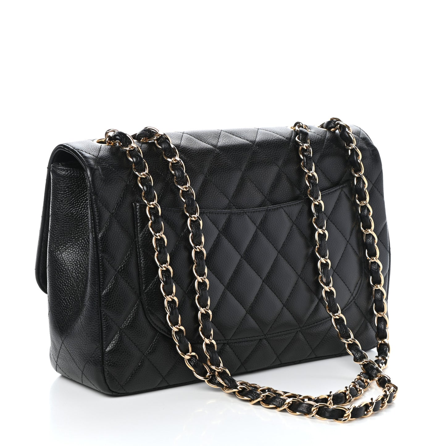 Caviar Quilted Jumbo Single Flap Black