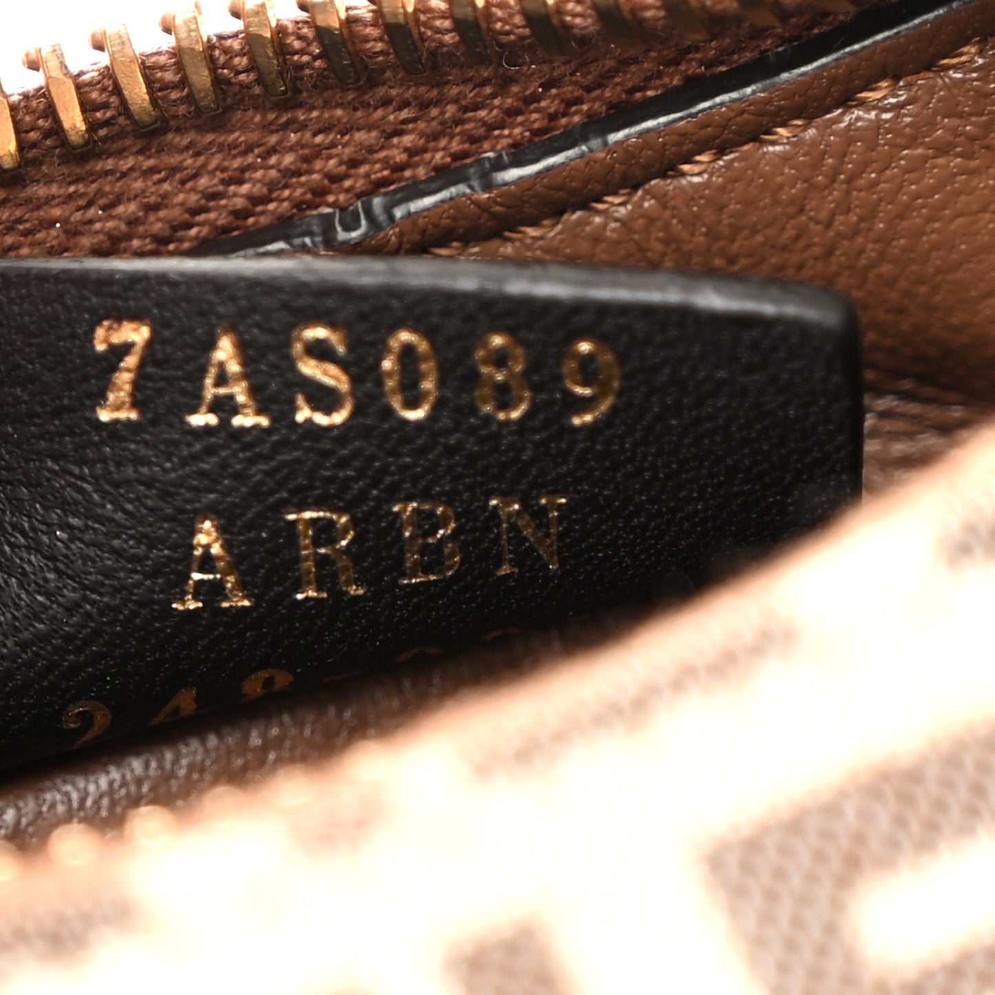 Fabric Jacquard FF 1974 Nano Fendigraphy Hobo Charm Beige