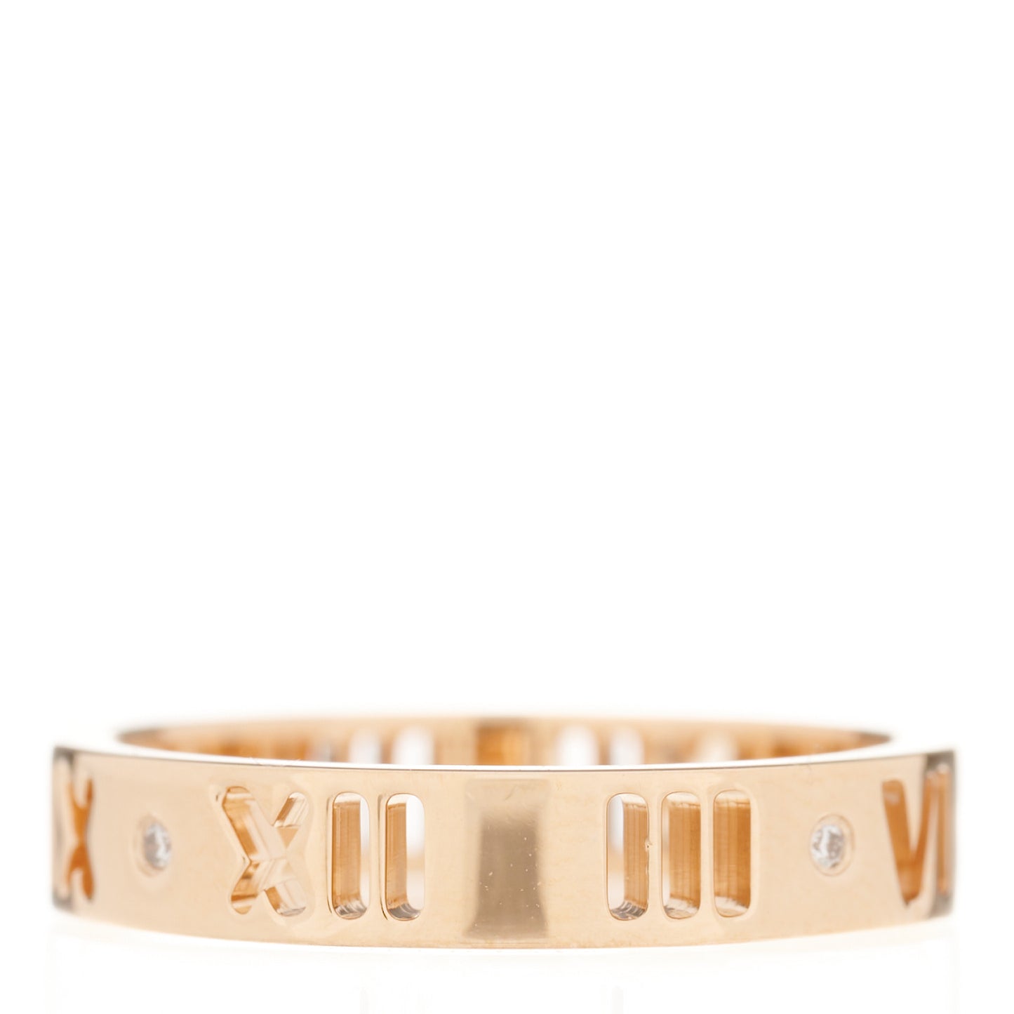 18K Rose Gold Diamond Atlas Pierced Ring 49 4.75