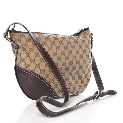 Gucci Monogram Medium New Britt Half Moon Hobo Dark Brown 3 of 9