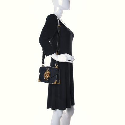 Prada Antic Soft Saffiano Lions Head Cahier Shoulder Bag Black 2 of 22