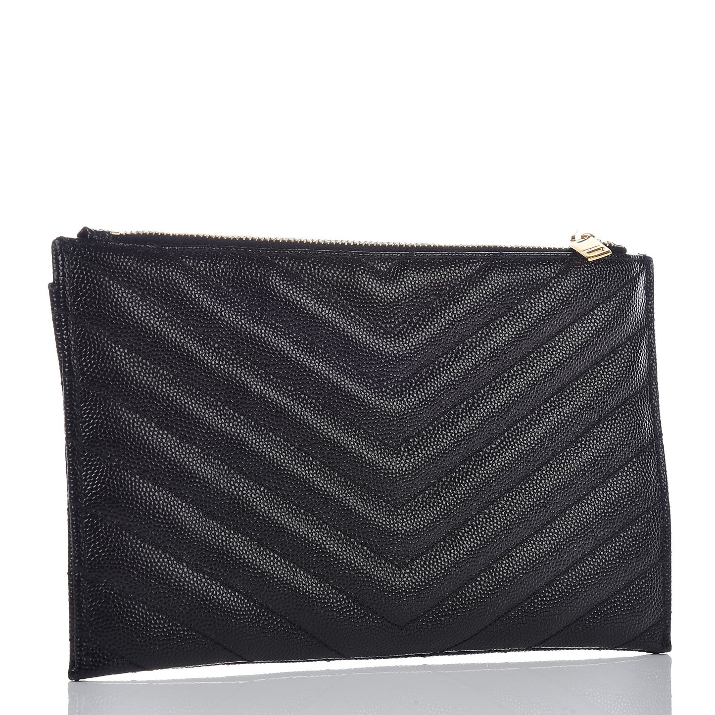 Grain De Poudre Chevron Monogram Bill Pouch Black