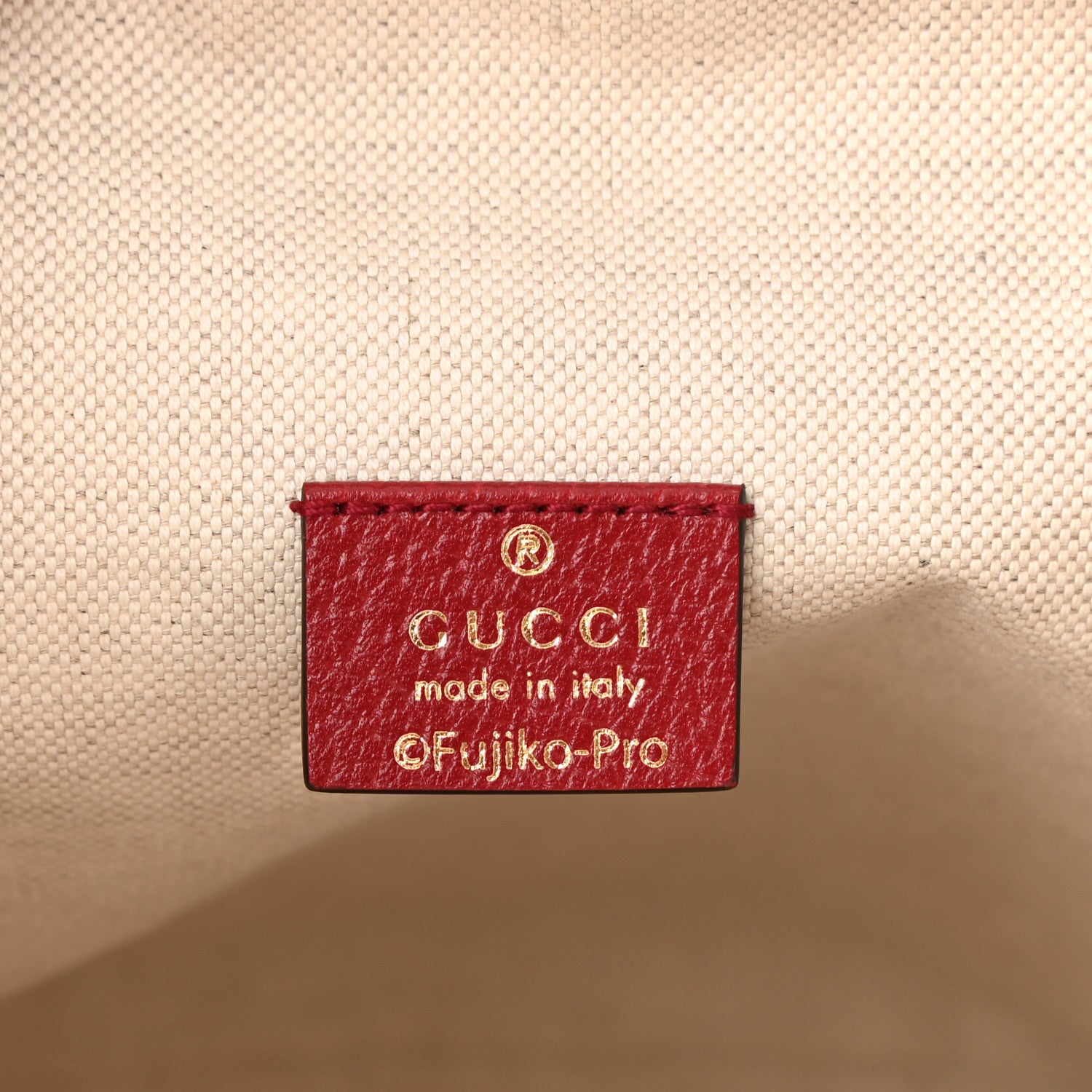 Gucci X DORAEMON Vintage GG Supreme Monogram Small Bucket Bag Beige Cherry Red 6 of 11
