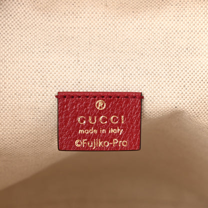 Gucci X DORAEMON Vintage GG Supreme Monogram Small Bucket Bag Beige Cherry Red 6 of 11