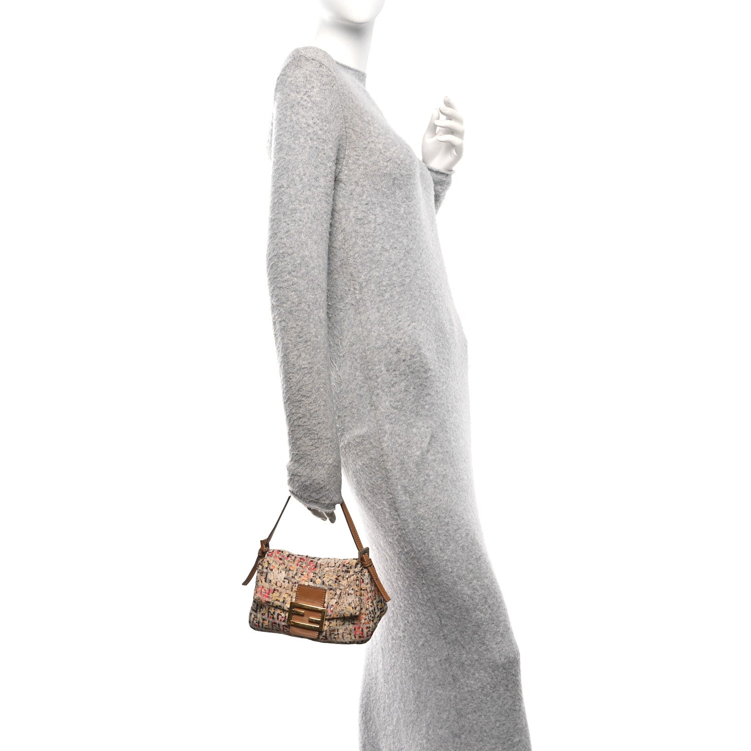 Fendi Zucchino Vitello Floral Mini Forever Mini Mama Baguette Brown Multicolor 2 of 12