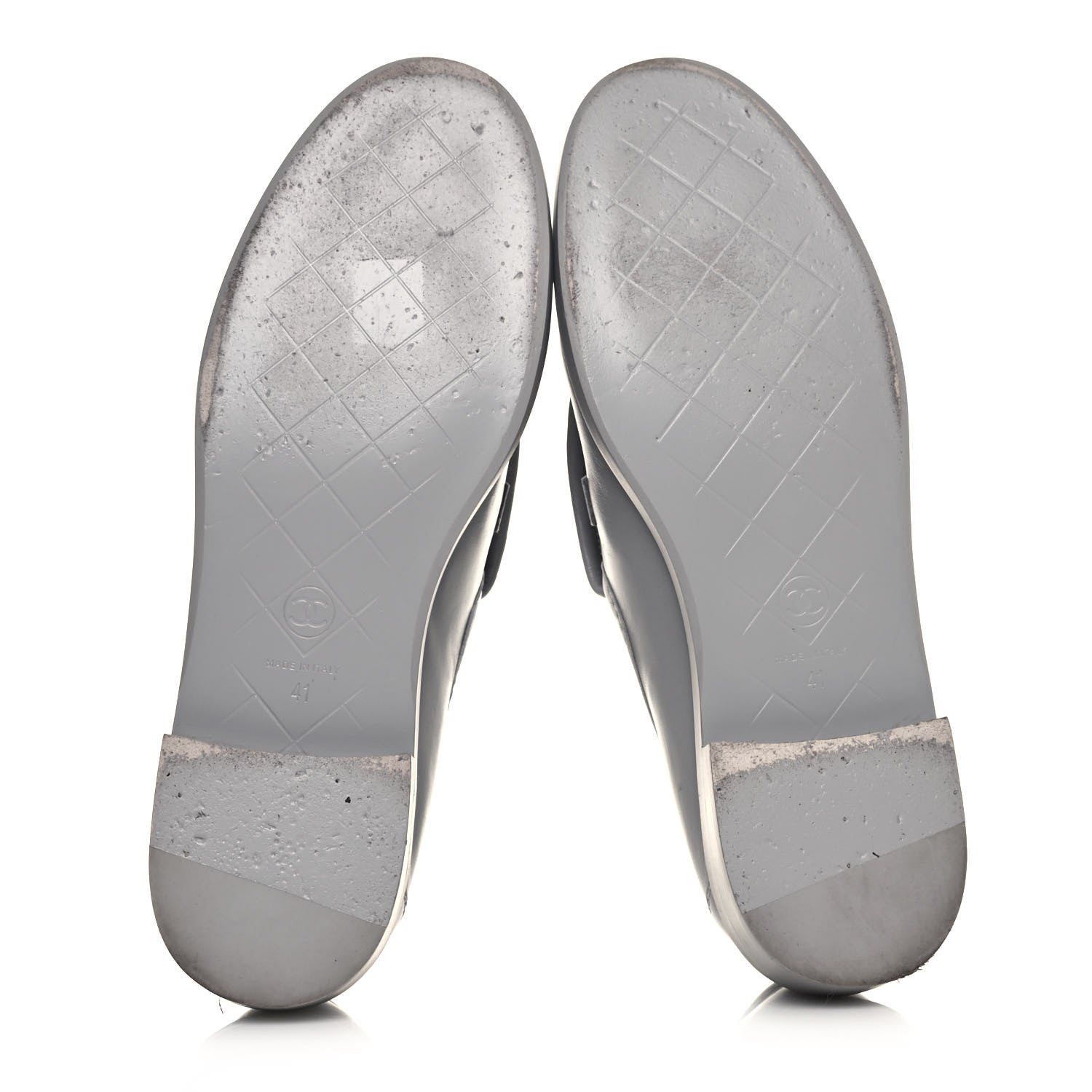 Chanel Lambskin Quilted CC Turnlock Loafers 41 Grey 5 of 8