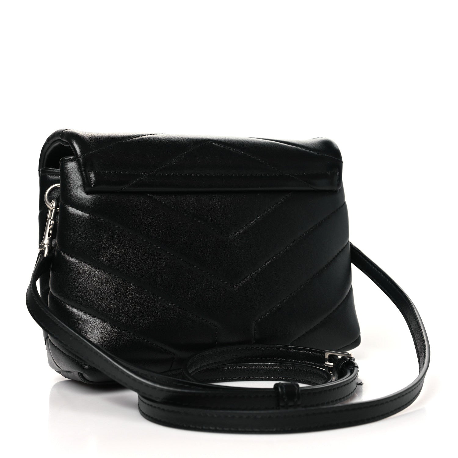 Saint Laurent Calfskin Y Quilted Monogram Toy Loulou Crossbody Bag Black 2 of 11