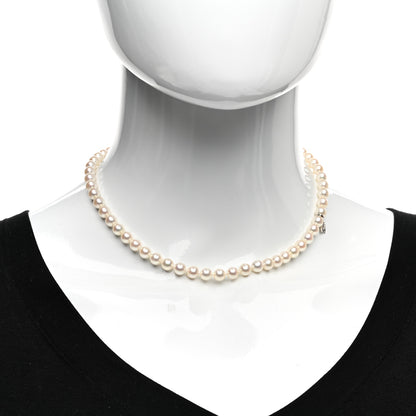 Mikimoto 10K White Gold Akoya Cultured Pearl 6mm Strand Necklace 16" 2 of 4