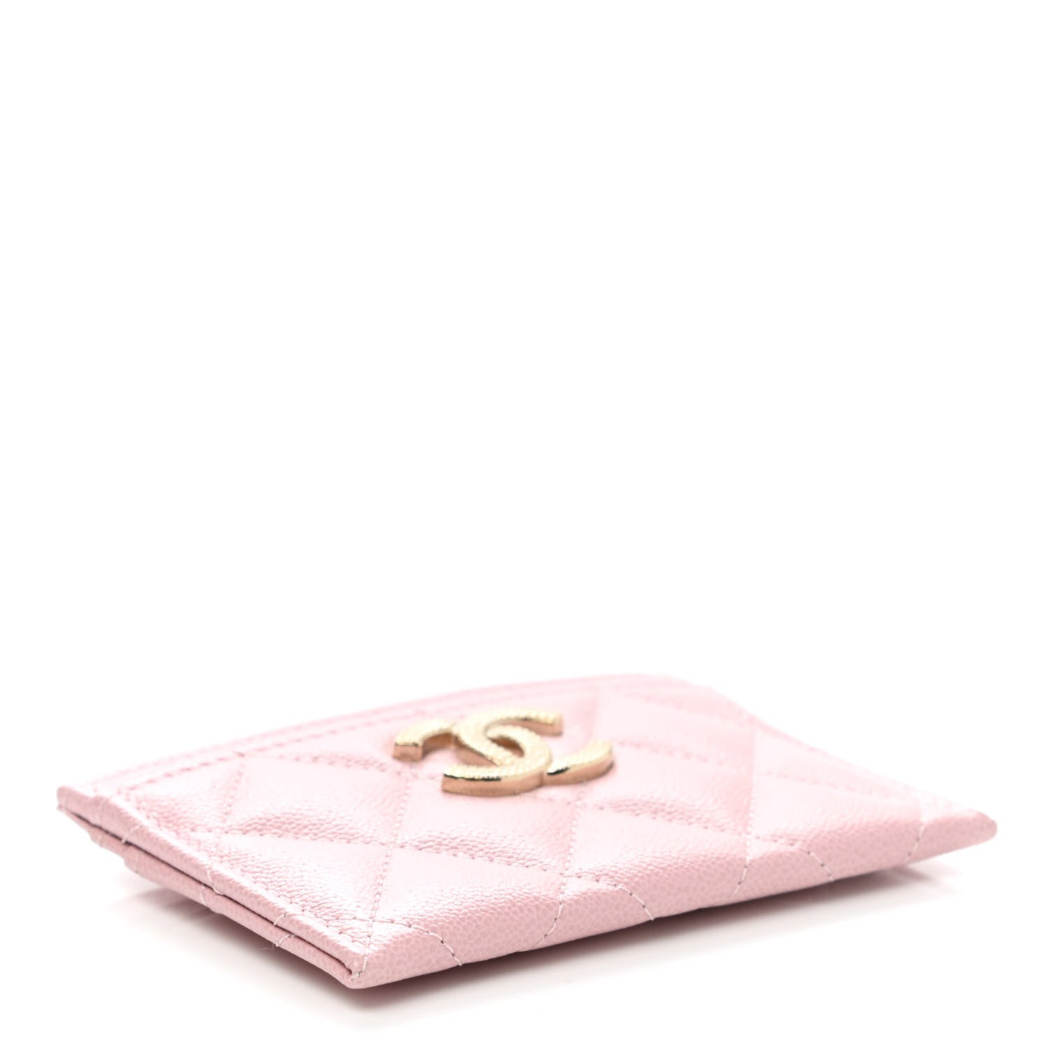 Chanel Caviar Quilted Studded CC Card Holder Light Pink 4 of 9