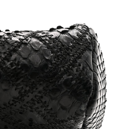 Chanel Snakeskin Quilted Phone Holder Clutch Black 11 of 13