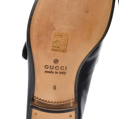 Gucci Goatskin Web Mens GG Loafers 6 Black 8 of 9