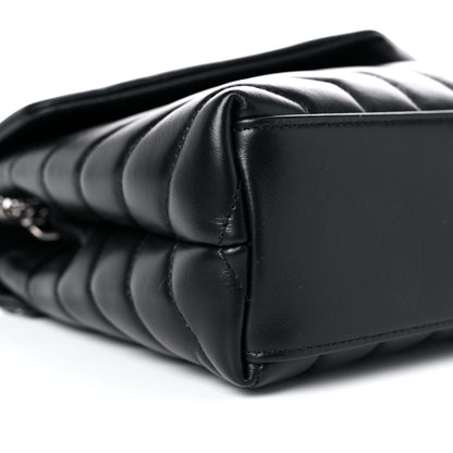 Saint Laurent Calfskin Y Quilted Monogram Small Loulou Chain Satchel Black 7 of 8