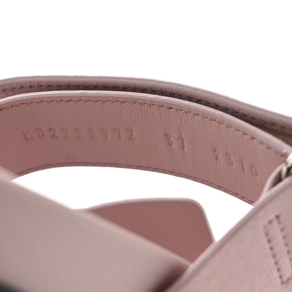 Hermes Suede Goatskin Womens Chypre Sandals 37 Rose Porcelaine 9 of 10