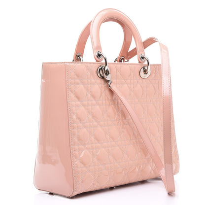 Christian Dior Patent Cannage Large Lady Dior Light Pink 4 of 10