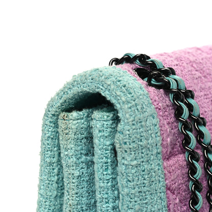 Chanel Tweed Quilted Flap Pink Blue 11 of 14