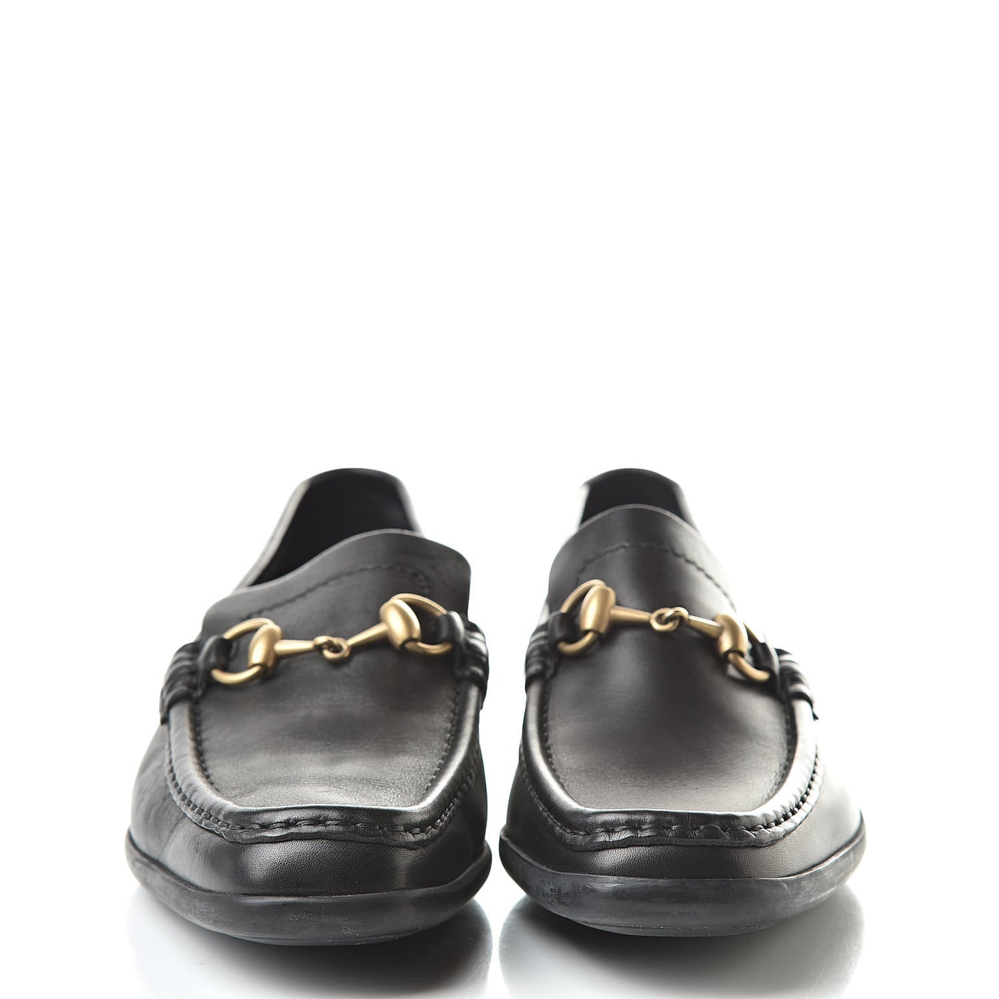 Calfskin Mens Horsebit Driver Loafers 8 Black