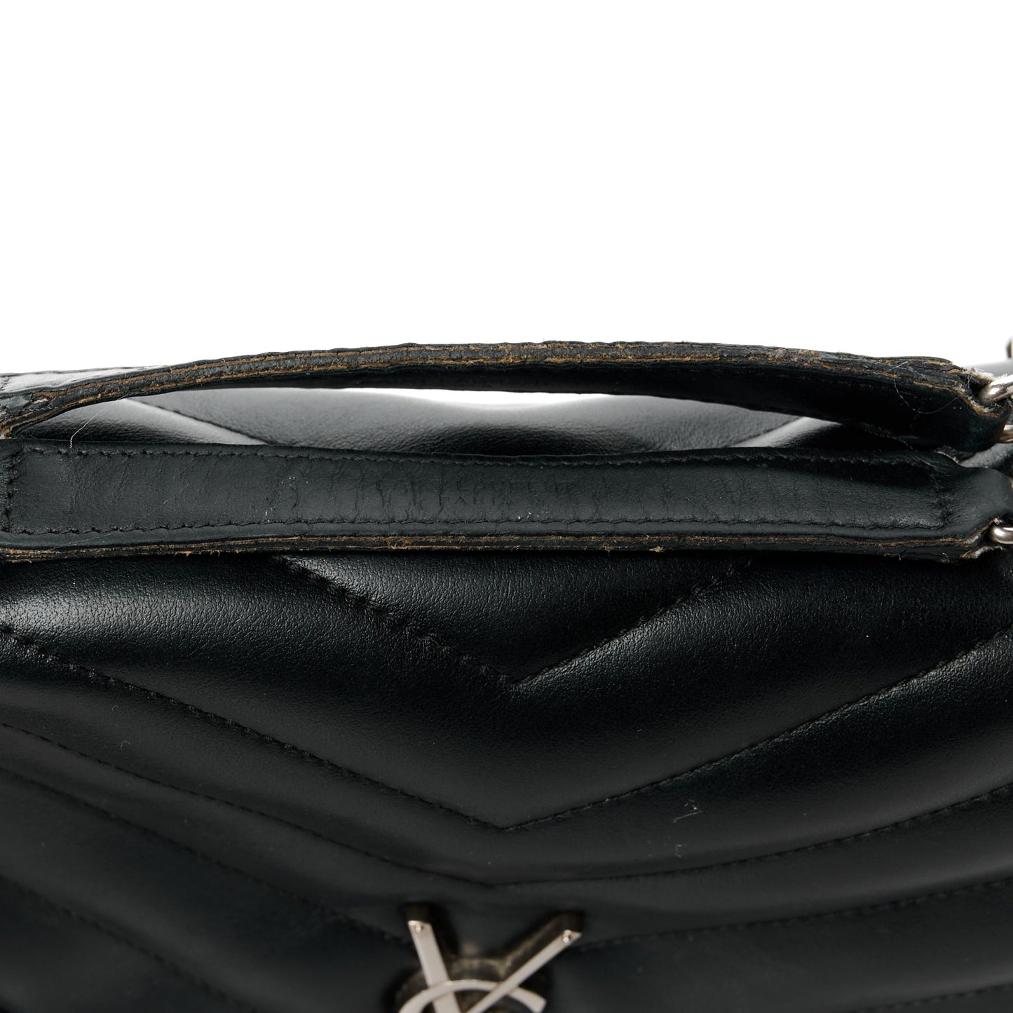 Calfskin Y Quilted Monogram Medium Loulou Chain Satchel Black